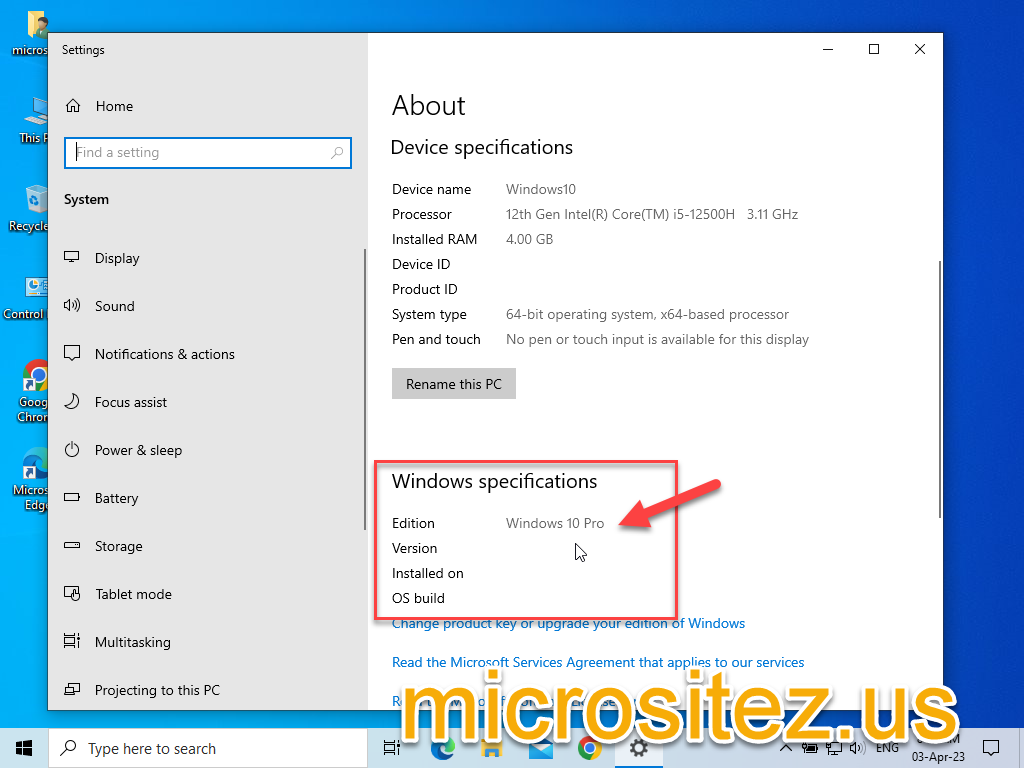 Windows 10 Windows specifications